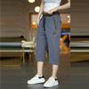 Pantalones Cortos Cropped de Dropshipping del Fabricante 2025 Nuevos Pantalones Finos de Seda de Hielo para Hombre Pantalones Cortos Transpirables Bordados Personalizados Casuales para Hombre