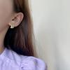 Aretes de metal mate elegantes europeos y americanos de aguja de plata S925, aretes retro de nicho simples, aretes geométricos pequeños 1646