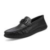 Zapatos de frijol para hombre de piel de vaca de primera capa primavera transpirables británicos negros casuales de cuero para pies conducción suela suave zapatos de hombre
