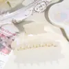Pinza para el pelo de estilo coreano simple con diseño de mármol y degradado para recogidos en la nuca, Pinza de tiburón con encaje, Accesorio para el pelo Pinza para el pelo ovalada