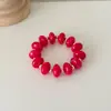 Pulsera elástica de cuentas planas estilo vintage europeo y americano para mujer, pulsera de resina superventas transfronteriza, joyas y accesorios para la mano
