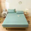 Chapéu de cama à prova d'água lixamento cor sólida barreira contra ácaros à prova de urina chapéu de cama com tudo incluído capa protetora à prova d'água capa protetora de colchão à prova de urina atacado