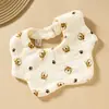 Babero de Gasa de Seis Capas con Forma de Pétalo para Bebé Algodón Puro Clase A Toalla para Babas Babero para Recién Nacido Unisex Estilo Delgado Primavera y Verano