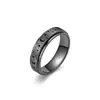 Anillo Giratorio de Acero de Titanio Popular Transfronterizo de Estrella y Luna para Mujeres, Anillo Giratorio Hueco para Alivio del Estrés y Anti-Ansiedad, Venta al por Mayor de Joyería