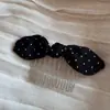 Pinza para el pelo de lunares estilo coreano con lazo, Peine de alta gama y exquisito, Pinza banana para coleta alta y media, Accesorio para el pelo de clip vertical