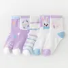 Calcetines de Verano para Niñas al por Mayor Dibujos Animados Estudiante Calcetines Blancos Calcetines Deportivos Delgados Absorbentes de Sudor Transpirables Malla Calcetines de Tubo Medio