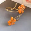 Pulsera de Brazo con Flor de Metal de Goteo de Aceite Transfronteriza Europea y Americana, Pulsera Exquisita y de Moda con un Toque de Lujo Ligero y de Gama Alta para Mujeres