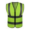Construcción nocturna chaleco reflectante sin bolsillo patrulla de seguridad vial chaleco reflectante cremallera ropa fluorescente protectora venta al por mayor