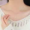 Collar Deslizante de Plata Pura S925 con Lazo de Amor para Mujer, Estilo Dulce y Femenino, Exquisita y Moderna Cadena para Clavícula, Venta al por Mayor