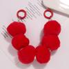 Nueva cadena de bolas de pelo de colores de peluche para decoración de funda de teléfono, anillo de resorte con pintura creativa, accesorios para decoración de bolso de mujer