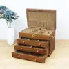 Caja de Joyería de Madera Maciza con Cerradura, Gran Capacidad, Estilo Vintage, para Guardar Joyas, Collares y Accesorios