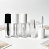 Tubo vazio de máscara de cílios transparente com aplicador, frasco recarregável para gloss, amostra de lip glaze, recipiente de maquiagem portátil para viagem