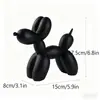 Adornos Decorativos Seleccionados Cuidadosamente Envío Gratis Perro Globo Negro Puro Mate Cruzado Resina Adornos para el Hogar Escultura Silenciosa