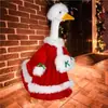 Nuevo Conjunto de Disfraz de Papá Noel Montando un Ganso de Amazon 23 pulgadas Ganso de Porche Ganso de Césped Decoración Navideña