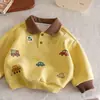 Sudadera para niños, estilo primavera y otoño, top versátil y moderno de manga larga para niños y niñas, polo con cuello, ropa casual para bebé