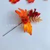 Frutas Vermelhas Artificiais, Folhas de Bordo, Galhos, Vaso de Halloween, Buquê de Haste Única, Arranjo de Flores para Festival da Colheita, Abóbora, Decoração de Folhas de Outono
