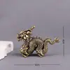 Latão Maciço Enfeites do Dragão do Zodíaco Besta Mítica Peça de Punho Ryzen 3D Estéreo Qinglong Artesanato Decorativo Fabricante Atacado