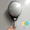 Verde tênis bola de tênis redonda alumínio filme folha de alumínio balão suporte texto publicitário padrão de marca quatro furos podem ser pendurados