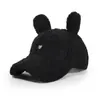 Chapéu de Pelúcia Quente com Orelhas de Urso e Bico de Pato para Outono e Inverno para Mulheres, Bonito e Afina o Rosto, Boné de Basebol com Aba Curva, Estilo Casal