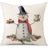 Juego de Fundas de Almohada Transfronterizas para Navidad Europea y Americana, Funda para Cojín de Sofá de Sala de Estar, Funda para Almohada de Cintura con Reno Papá Noel Árbol, Suministro de Fábrica