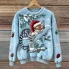 Nueva sudadera de franela para mujer con estampado digital 3D navideño, sitio web independiente transfronterizo Amazon, otoño/invierno 2026