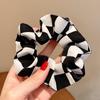 Celebridad de Internet Cuadro Blanco y Negro Anillo para el Cabello de Intestino Grueso Estilo Coreano Ins Bolas Accesorios para el Cabello JK Tela Anillo para el Cabello Cuerda Simple para el Cabello para Mujeres