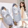 Nuevos Zapatos Infantiles de Otoño 2026 para Niñas Pequeñas, Dulces Zapatos de Princesa con Lentejuelas, Moda Coreana Versátiles Zapatos Individuales de Cuero para Niñas