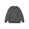 Sudadera Pesada Texturizada de Cuello Redondo Otoño 2025 para Hombre Estilo Americano Tops de Otoño Jersey para Pareja Gris Oscuro