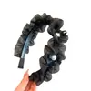 Faixa de Cabelo Versátil Doce Estilo Chanel Coreana e Japonesa Renda Feita à Mão Faixa de Cabelo de Fada de Alta Qualidade Coroa Alta Faixa de Cabelo Feminina com Pérolas
