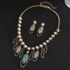 Conjunto de colar e brincos geométricos cravejados de diamantes em estilo vintage, versátil, moderno, corrente delicada para o colo, luxo leve, joias de alta qualidade para mulheres