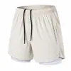 Pantalones Cortos de Correr Doble Capa Personalizados para Hombre Entrenamiento de Maratón Deportivos Secado Rápido Finos Transpirables Forro de Secado Rápido Tres Cuartos