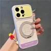 Aplicável para Capa Protetora iPhone 18 Apple 17 Pro Max 13 Macaron Cor Contrastante Xadrez Suporte Giratório Capa de Celular