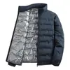2026 Invierno Transfronterizo Amazon 3D para Hombre Cálida Moderna Holgada Color Sólido Cuello de Piel Chaqueta de Algodón Requiere Conversión de Talla