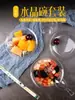 Juego de cuenco y cuchara de cristal desechable, cuenco transparente de plástico engrosado para postre y sopa, vajilla para banquetes y uso doméstico, cuenco para llevar