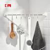 Gancho de ángulo recto KM 5039, sin perforaciones, adhesivo resistente, de siete piezas, para baño, toalla, ropa, gancho sin costuras