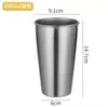 Copo de Água de Camada Única em Aço Inoxidável 304, Copo para Cerveja, Suco e Bebidas Geladas, Copo de Camada Única para Crianças do Jardim de Infância com Logo