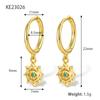 Aretes Transfronterizos Calientes s925 Hebilla Tremella Ojo del Diablo Alto Sentido Turquesa Azul Plata Esterlina Ojo Anillo para la Oreja Mujeres Venta al por Mayor