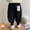 Calças para Meninas Outono e Inverno 2025 Novas Estilosas Infantis Grossas de Lã de Alpaca Calças Casuais de Inverno para Bebês