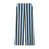 Fabricante mayorista de ropa de mujer transfronteriza 2026 Moda europea y americana conjunto de top sin mangas a rayas ajustado con nudo + pantalones largos