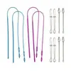 Set de Pasahilos Elásticos Amazon, Pasahilos Elásticos de Plástico Largos, Pasahilos de Doble Agujero, Pinza para Elástico