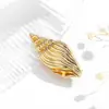 Pinza para el Cabello de Estrella de Mar Dorada y Caracola, Pinza de Cocodrilo Metálica Casual Estilo Vacacional Transfronterizo Europeo y Americano, Accesorio para el Cabello con Elementos Marinos de Playa
