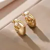 Pinzas para Orejas Irregulares Geométricas Retro Transfronterizas Sin Perforación para Mujer, Pendientes de Metal Brillante de Estilo Dulce y Fresco a la Moda y Simples al por Mayor