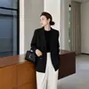 Tendencia Primavera 2026 Nueva Moda Blazer con Solapa Retro Francés Longitud Media Estilo Vintage de Hong Kong
