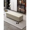 Centro comercial de lujo ligero local tienda de ropa zapatería área de descanso sofá rectangular largo tapizado suave taburete taburete con almacenamiento
