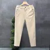 Calça Casual Simples Masculina Verão Tendência Fina Algodão Pequena Reta Masculina Negócios Nove Pontos Nova