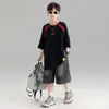 Conjunto de Verano de Manga Corta para Niños 2026 Nuevo Estilo Ropa de Verano para Niños Camiseta Fresca Atractiva Conjunto de Dos Piezas Niños Grandes Ropa Infantil Venta al Por Mayor
