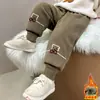 Calças Grossas para Meninas Inverno 2026 Novo Estilo Calças de Algodão de Inverno para Bebê Roupas de Inverno Infantis Calças de Veludo Acolchoadas de Três Camadas