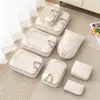 Set de cinco piezas de malla de bolsas de almacenamiento de viaje compresibles, organizador de equipaje, bolsa portátil para empacar ropa para viajes de negocios y viajes