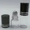 Frasco Roller Ball de Tampa de Rosca Transparente Marrom de 1ml 2ml 3ml 5ml Frasco Dispensador de Óleo Essencial Frasco Roller Ball de Vidro Pequeno Vazio