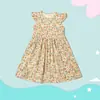 Vestido Infantil, Vestido Floral de Verano para Niñas, Vestido de Princesa para Niñas Pequeñas, Dulce Vestido de Verano para Niños Mayores, Vestido de Manga Volante